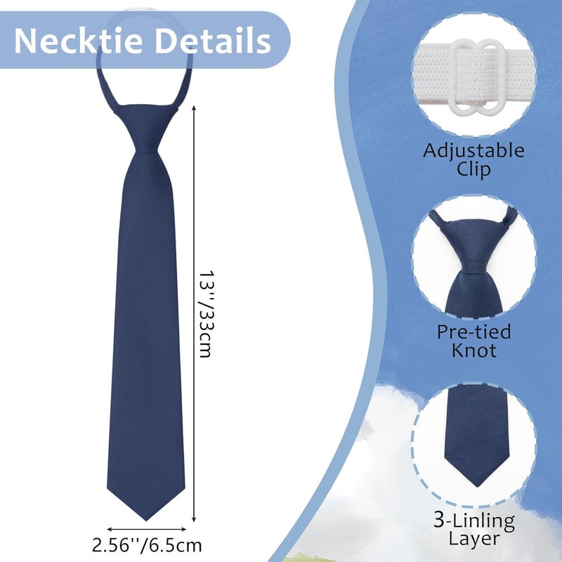 LJBFNN Store Ties for Boys Kids, Pre-Tied Clip on Tie Stripe Neckties for School Uniforms Graduation Wedding Parties Cosplay Causal - Image 3